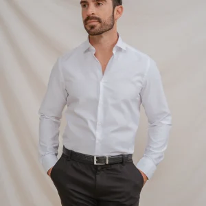 CAMISA VESTIR BLANCA CUADRILLÉ
