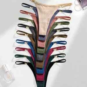 10 piezas de hebilla de metal para ropa interior tipo tanga de mujeres