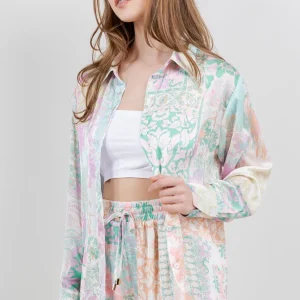 Set camisa y short satin